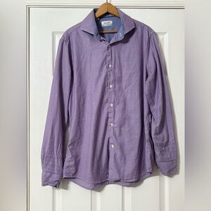 DUCHAMP London Men's Purple Button Down Dress Shirt 42/ 16 1/2 w/ Collar Stays